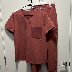 Figs Catarina One Pocket Scrub Top & Lesage Jogger Pants Size M